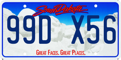 SD license plate 99DX56