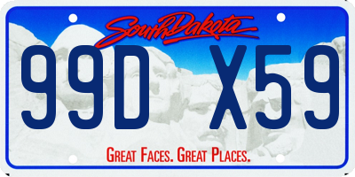 SD license plate 99DX59