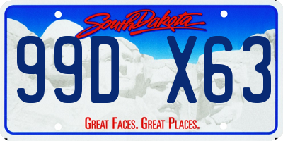 SD license plate 99DX63