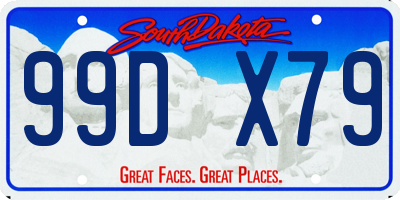 SD license plate 99DX79