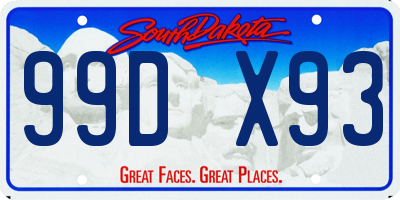SD license plate 99DX93