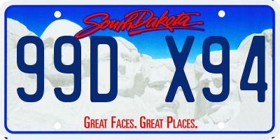 SD license plate 99DX94