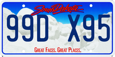 SD license plate 99DX95