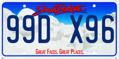 SD license plate 99DX96