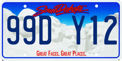SD license plate 99DY12