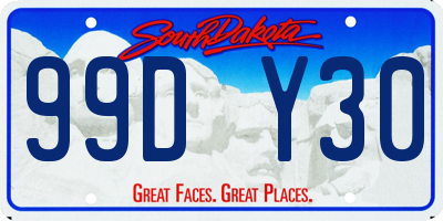 SD license plate 99DY30