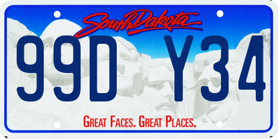 SD license plate 99DY34