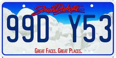SD license plate 99DY53