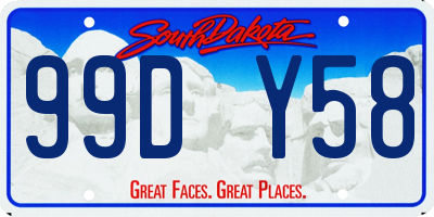 SD license plate 99DY58