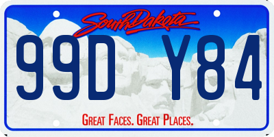 SD license plate 99DY84