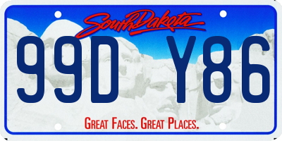 SD license plate 99DY86