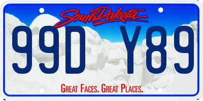 SD license plate 99DY89