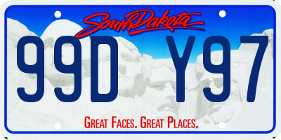 SD license plate 99DY97