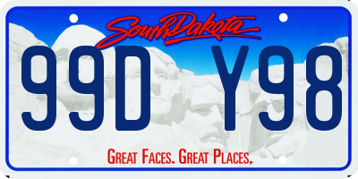 SD license plate 99DY98