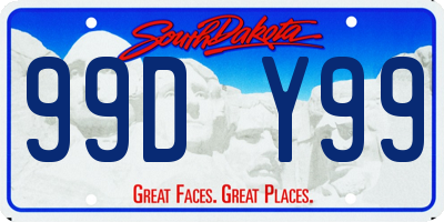 SD license plate 99DY99