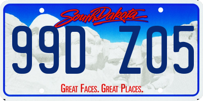 SD license plate 99DZ05