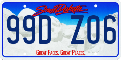 SD license plate 99DZ06
