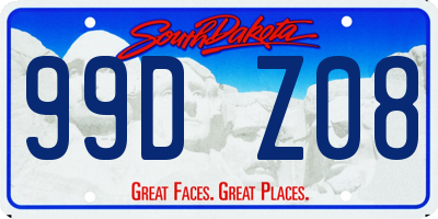 SD license plate 99DZ08