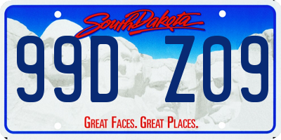 SD license plate 99DZ09