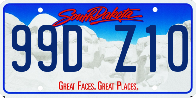 SD license plate 99DZ10