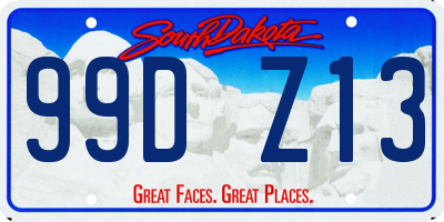 SD license plate 99DZ13