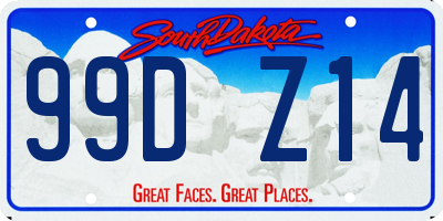 SD license plate 99DZ14