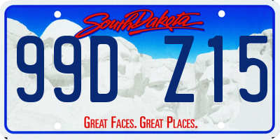 SD license plate 99DZ15