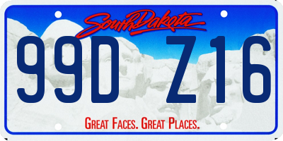 SD license plate 99DZ16