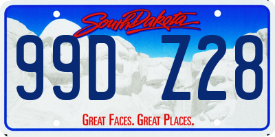 SD license plate 99DZ28