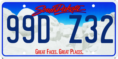 SD license plate 99DZ32