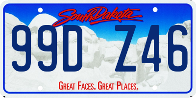 SD license plate 99DZ46