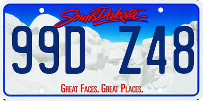 SD license plate 99DZ48