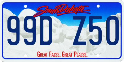 SD license plate 99DZ50