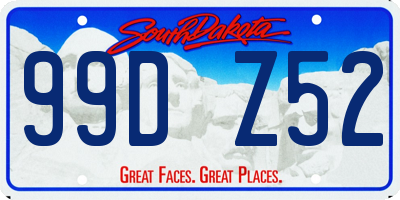 SD license plate 99DZ52