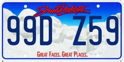 SD license plate 99DZ59