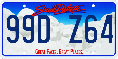 SD license plate 99DZ64