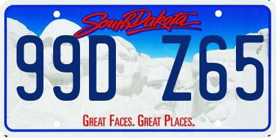SD license plate 99DZ65