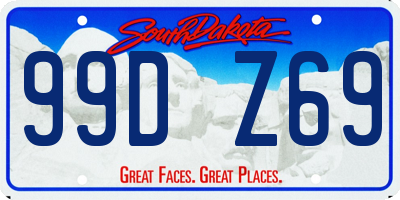 SD license plate 99DZ69
