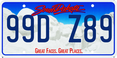 SD license plate 99DZ89