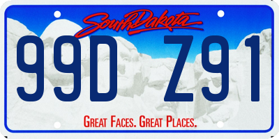 SD license plate 99DZ91