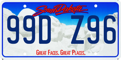 SD license plate 99DZ96