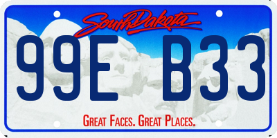 SD license plate 99EB33