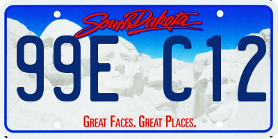 SD license plate 99EC12