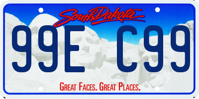 SD license plate 99EC99