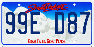 SD license plate 99ED87