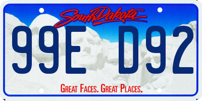 SD license plate 99ED92