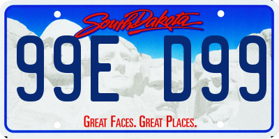 SD license plate 99ED99
