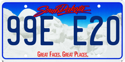 SD license plate 99EE20