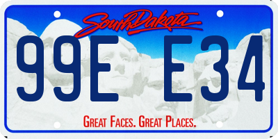 SD license plate 99EE34