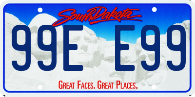 SD license plate 99EE99